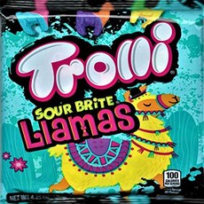 Trolli Sour Brite Llamas Gummy Candy 4.25 bag - 12 Pa Trolli Sour Brite Llamas 구미 캔디 4.25 봉지 - 12, 1.66kg, 1개
