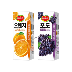 델몬트 드링크팩 2종 190ml 오렌지 12팩+포도 12팩 총24팩, 1세트