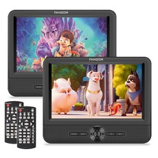 FANGOR 7.5인치 차량용 DVD 플레이어 듀얼 스크린 자동차 DVD 플레이어 헤드레스트 스트랩이 있는 동일 또는 두 개의 다른 영화 재생 모든 지역 지원 마지막 메모리, FANGOR 7.5인치 차량용 DVD 플레이어 듀얼 스