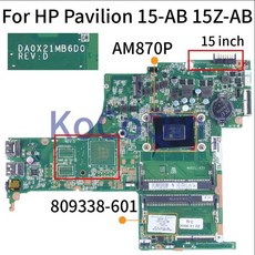 HP Pavilion 15Z-AB 15-AB 노트북 메인 보드 용 15 인치 DA0X21MB6D0 844521-601 809408-501 R7 M360 2GB DDR3 노트북 마, 2.AM870P
