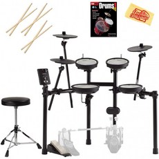 Roland V-Drums TD-1DMK 드럼 세트 번들 드럼 왕좌 드럼 스틱 패스트 트랙 드럼 북 및 오스틴 바자 연마 천, 단일옵션