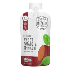 Serenity Kids 스위트포테이토 앤 스패티시 Serenity Kids Organic Sweet Potato & Spinach, 4개, 99g, -