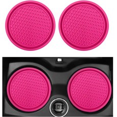2PCS 자동차 컵 홀더 코스터 허니콤 방수 내장 장식 2.75인치 PVC 미끄럼 방지 삽입 대부분의 자동차를 위한 범용 액세서리블랙, 2 PCS, Rose Red, 2개