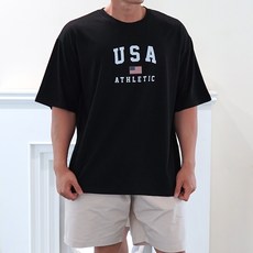 워너빅 남자 오버핏 여름 USA 성조기 빅사이즈 반팔 티셔츠 4XL