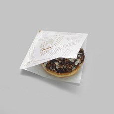 장원 도넛 고로케 포장 종이봉투 L자형 (500개) 13.5x13.5cm 화이트 초코영문