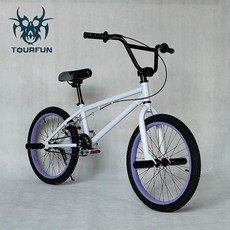 20인치 BMX 미니밴 성인 익스트림 바이크 스턴트카 플라워 클라이밍 입문용 스턴트 등반자전거 익스트림 자전거 묘기자전거 묘기용 클라이밍 자전거 bmx 자전거 가벼운 초경량 운동용, 화이트 퍼플 업그레이드 버전, cm