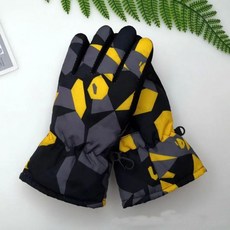 겨울 눈 장갑 스키 스노우보드 방풍 방수 두꺼운 보온 필수, [02] Yellow camouflage, 1개