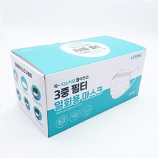 라이프원 국산 비말 차단 일회용 덴탈 마스크 50매, 화이트
