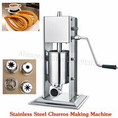 상업 3l 수동 스페인어 churros 기계 스테인레스 스틸 수직 소시지 stuffer 살라미 메이커, 1개, 3L Sausage Stuffer^0
