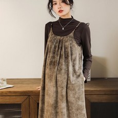 패션 여성 임산부 하객룩 원피스 겨울 임부복 원피스세트 데일리 임부복 반폴라티 +나시 원피스 세트 YJW