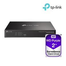 티피링크 VIGI NVR1008H-8MP＋2TB HDD 8채널 POE NVR 녹화기 세트 - 티피링크녹화기