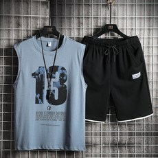 제이에스 여름반팔티세트 정부측 인터넷쇼핑몰 티셔츠 남성 드랜드 민소매 캐주얼 트렌드