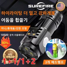 Eclairex 1+1 아이 몬스터 초광택 미니 플래쉬 랜턴 고휘도원거리조명 초강력손전등 미니/휴대용/강한 조명, [1+1] 퓨어블랙, 2개