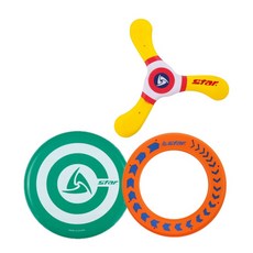스타 플라잉디스크 원반 3종 세트, 1세트, 오렌지,옐로우,랜덤