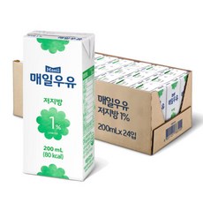 매일유업 저지방 1% 멸균 우유, 200ml, 48팩