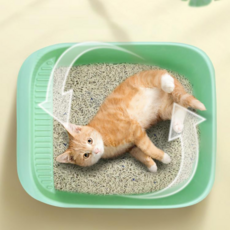 반려동물 대형 모래 상자 고양이 화장실 개방형, 그레이, 1개