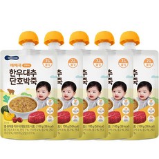 베베쿡 실온 이유식 중기 한우대추단호박죽 100g, 한우+대추+단호박혼합 맛, 5개 - 베베쿡중기이유식