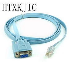 [해외] 시스코 콘솔 케이블 RJ45 CAT5 이더넷 RS232 DB9 COM 포트 시리얼 여성 라우터 네트워크 어댑터 케이블 블루 1.86피트, 150CM