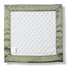 SwaddleDesigns Baby Lovie 작은 애착 담요 새틴 트림이 있는 플러시 도트 파스텔 핑크 바탕에 화이트 미니 모드 서클 36 x 36cm(14 x 14인치), Sage Trim