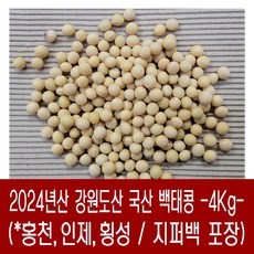 [다온농산] 국산 백태/메주콩/흰콩/두부콩 -4Kg- (강원도 홍천 인제 농가), 4kg, 1개