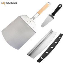 스텐 피자 삽 접이식 손잡이 핸들 접는 화덕 베이킹 오븐 뒤집개 업소용 사각 주걱, 세트 7, 1개