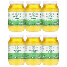 Pure Indian Foods 100% Grass-Fed Original Ghee 퓨어 인디언 푸드 오리지널 기버터, 425g, 6개