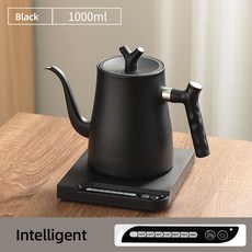 전기티포트 구스넥 전기 주전자 손 양조 커피 포트 1.0L 날씬한 입 온도 조절 물 220V 1000W, 01 black_03 AU, 01 black_03 AU, 1개