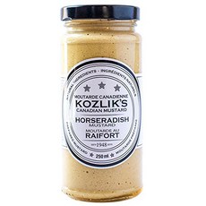 Kozliks Horseradish Hot Spicy Brown Yellow Dijon Natural Gluten Free Non-GMO Mustard 8.5oz Jar Kozl, 1