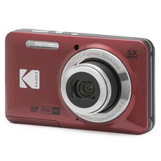 KODAK (코닥) PIXPRO 사용하기 쉬운 줌 FZ55-RD 16MP 디지털 카메라 광학 5 배 줌 광각 28mm 2.7 인치 LCD (레드), 빨간색