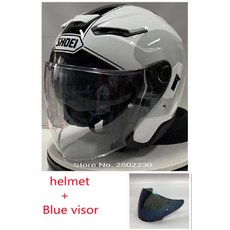 여름헬멧오픈 페이스 SHOEI J-크루즈 II Adagio TC-6 바이크 오토바이 헬멧 승마 모토 크로스 레이싱, 04 Blue visor