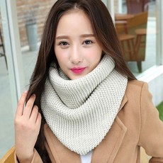 [존재만으로 따뜻!!] 겨울 여친 선물 프롬즈 니트 넥워머 아이보리 여성용 :Y/H327Y+BK425LB;
