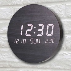 풀문 백라이트 무드등 LED 벽시계 온도표