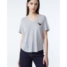 아떼 바네사브루노 그레이 로고자수 면혼방 반팔티셔츠361903