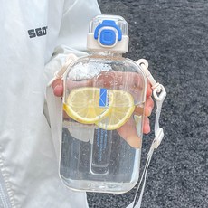 Yanrz 멜빵 물컵 아웃도어 스포츠 물컵 눈금 직음 플라스틱컵 750ML 23N518, 화이트 B