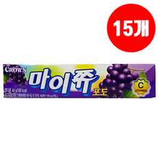 크라운 마이쮸 포도 44g x 15개 무료배송 / 사탕 과자 간식