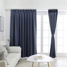 암막커튼 비젠 블루 나비주름 75x230cm 1장