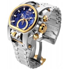 Invicta Reserve남성 52mm볼트 제우스 매그넘 스위스 쿼츠 듀얼 무브먼트 스테인레스 스틸 팔찌 워치