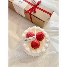달보드레 새해선물 설날선물 답례품 오브제 생크림딸기케이크캔들, 핑크샌드향