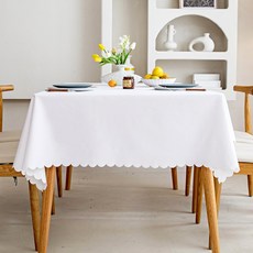 캐프마켓 무지 화이트 테이블보 원형 사각 흰색 식탁보, 4 ~ 6 인용 140 x 200 cm, 4 ~ 6 인용 140 x 200 cm