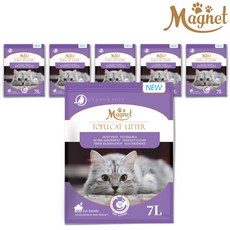 마그넷 가는 국수 입자형 고양이 두부모래 라벤더향, 7L, 6개