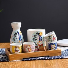 간바레오또상 도쿠리 잔 세트 사케 사케잔 일본