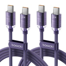 Toocki 100W C to C PD 초고속 충전 케이블, 2개, 2m, 퍼플 2개, 2m, 퍼플