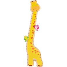 고급 원목 비치우드 동물 키재기 어린이집 유치원 EverEarth - Giraffe Dino Growth Height Chart, 기린, 1개