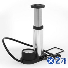 [2개 묶음]작은크기 공기압 발펌프 실버x2개 여름 가정용펌프 FNDE-40024 배구공펌프 휴대용펌프