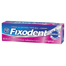 Fixodent Denture Adhesive Cream Original 0.75 oz (Pack of 5) Fixodent 틀니 접착 크림 오리지널 0.75온스(5팩), Pack of 5, 1개, 21g