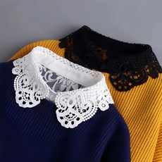 에쉬울프 페이크카라 블라우스 넥케이프 레이어드 레이스카라 2종세트 상품 이미지