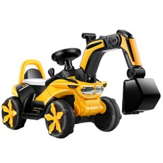 대형 아기 전동 포크레인 붕붕카 굴삭기 모래놀이 유아 중장비 덤프트럭 자동차 푸시카 타는장난감, 붕붕카 옐로우