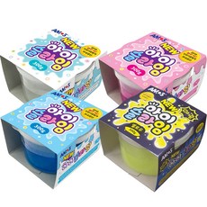 아모스 아이슬라임300g x 4색세트(투명+블루+핑크+야광옐로우)