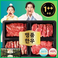 [한우선물세트] 최상급 1++ 투뿔 구이용 고급포장 냉장 명절 선물용 수라미, 1세트, 800g