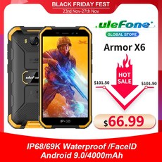 Ulefone 갑옷 X6 IP68 방수 스마트 폰 MT6580 쿼드 코어 안 드 로이드 9 얼굴 잠금 해제 2 기가 바이트 16 기가 바이트 4000mAh 3G 글로벌 버전 전, 1개, 3G global version, ARMOR X6 Orange